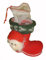 Nikolausstiefel rot, beflockt mit Dekor, ca. 12cm