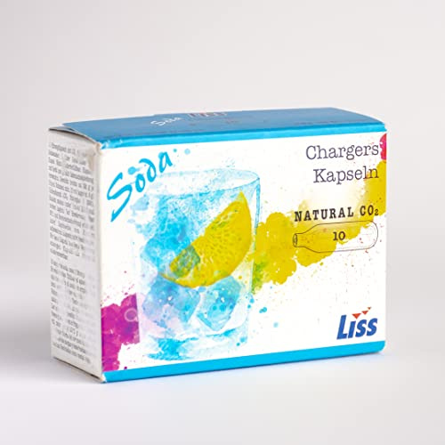 Liss Culinary Soda Chargers, Silver, 10-Piece