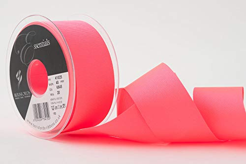 Berisfords Grosgrain Ribbon, Flo Pink, 40 mm