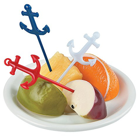 Fun Express - Plastic Anchor Picks (25pc) for Birthday Party Supplies
