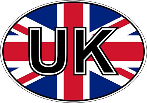 Akachafactory -Aufkleber Sticker Auto, Motorrad, oval, englischer Flagge uk Vereinigtes Königreich