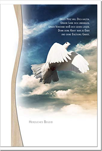 metALUm Trauerkarte ERLÖSUNG | Taube 01341