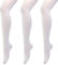 MANZI 3 Paar Frauen Mädchen Basic Cabrio Ballett Tanz Strumpfhosen mit variablem Fuß,Kinder,Erwachsene 40 den, Weiß, Large(Age 11-14)