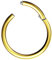 Piercingfaktor Universal Titan G23 Piercing Scharnier Clicker Ring Septum für Tragus Helix Ohr Nase Lippe Brust Intim Nippel Augenbrauen Gold Vergoldet1,0mm x 8mm