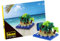 Idena 40144 - Postkarte Happy Holiday mit einem 3D Modellbauset mit 95 Original Brixies Minibausteinen, Schwierigkeitsgrad 1, Grußkarte oder Mitbringsel für Kinder und Erwachsene