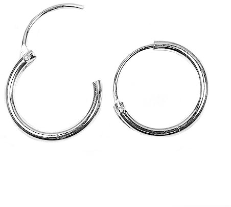 Arranview Jewellery Small sterling silver hoop earrings. 10mm across and hinged opening