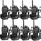 Nestling 8 Pack 88E Walkie Talkie de largo alcance USB recargable 16CH Walky Talky Radio con auriculares y luz LED Señal de voz para supervivencia en el campo Ciclismo y senderismo