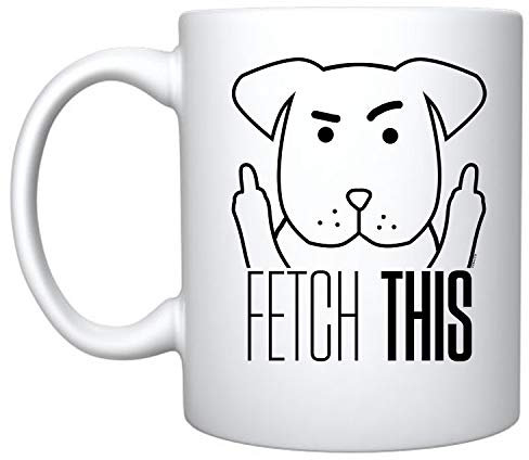 Veracco Tasse à café en céramique avec doigt d'honneur pour elle et lui qui aime les propriétaires de chiens et d'animaux domestiques (blanc, céramique)
