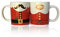 2 Pezzi Tazza da Colazione in Ceramica - Adatta per Lui e per lei - 2 x Tazze con Tema Natalizio - Temi Baffo e Bacio - Perfette Come Regalo Natalizio