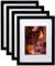 EGOFINE 12x9 Photo Frames Black Set of 4, Wood Picture Frames with Acrylic Glass for Photos 8x6 with Mat or 12x9 without Mat, Tabletop and Wall Mounting Display