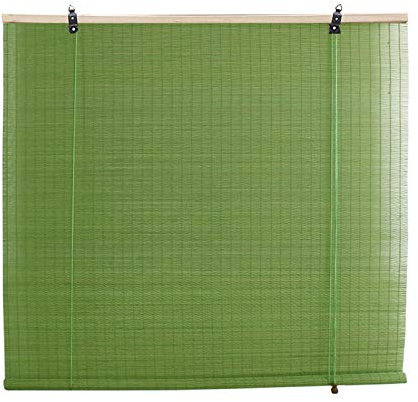 YJJT Jalousien Fenster Ohne Bohren, Bambusrollo, Ohne Bohren, Decken- Oder Wandmontage, Lichtdurchlässig, Jalousien Für Terrasse, Partition Dekorativer Sichtschutz, Grün Bamboo Curtain Window