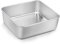 Homikit Quadratische Kuchenform, Edelstahl Eckige Brownie Backform Auflaufform, Perfekt für Kuchen/Brownie/Lasagne, Gesund, Spülmaschinengeeignet, Außengröße 16 x 16 x 4,8 cm