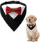 HACRAHO Formelles Smoking-Bandana, 1 Stück, rot, Smoking, Baumwolle, Halstuch, Hochzeit, Halsband mit Fliege und Krawatte für Hunde und Katzen, Größe L