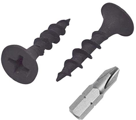 Confezione da 300 viti in acciaio al carbonio fosfato nero, 3,5 x 19 mm, con testa svasata a croce Phillips, per cartongesso, legno e truciolato (300, 3,5 x 19 mm)
