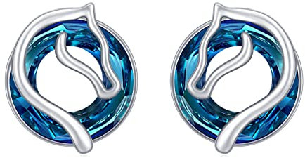 Pferde Ohrringe 925 Sterling Silber Mädchen Pferd Ohrstecker Schmuck Tier Ohrringe Hypoallergene Geschenke für Damen (Kristall Ohrstecker)
