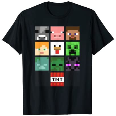 Minecraft Group Shot Faces Collage T-Shirt