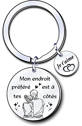 ZYMGUO Cadeau Porte-clés idéal pour couple petite amie petit ami,-Je t'aime-Saint Valentin Cadeau (1)