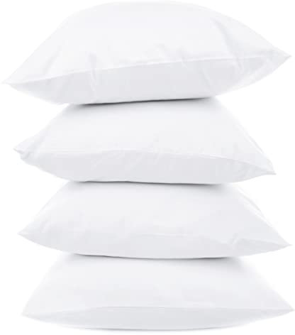 LNT France - Coussins de Garnissage, Ultra Gonflant, Coussin Canapé, Coussin à Recouvrir, Rembourrage Coussins Blanc (40x40 cm (Lot de 4))