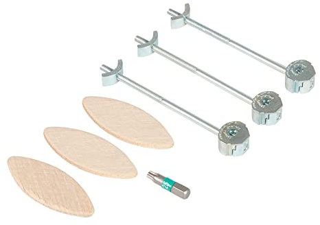 Trend ZIPBOLT Kompakt-Laminat-Arbeitsplatten-Verbindungskit, 12-15mm Stärke, Verzinkter Stahl, Inkl. T25 Torx Bit & Nr. 20 Keksen, ZIP/20/100/3