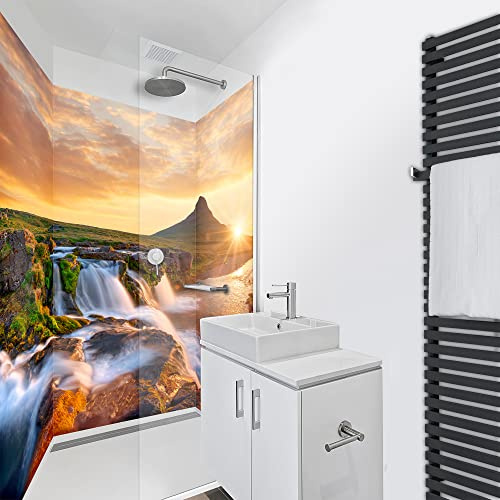 WANDFREUDE individuelle Duschrückwand Aluverbundplatte auf Maß (3 Stück - Island - Premium Matt Lack) – Dusche Wandverkleidung Duschwandverkleidung Duschrückwände