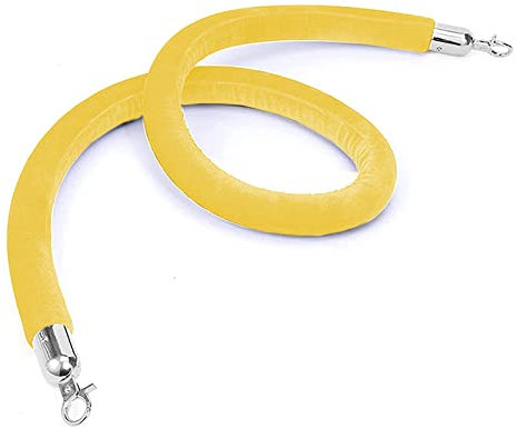Absperrsystem, Absperrkordel Velvet Hanging Ropes - Crowd Control Pfostenseile, Doorway Post Queue Line Barrier Rope, for VIP Entry Bank Hotel Exhibition (Color : Yellow, Size : 0.9m/36inch/3ft)
