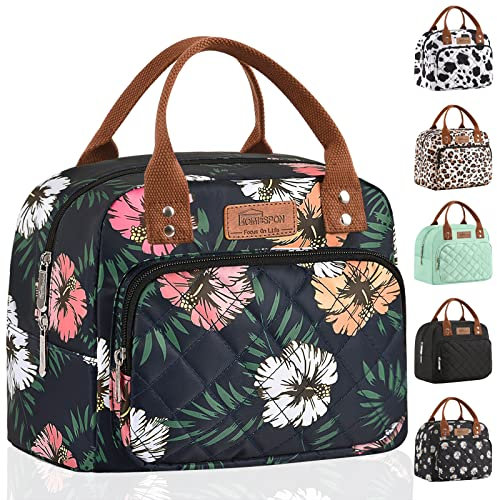 HOMESPON Isolierte Lunchtasche für Frauen Männer Arbeit Erwachsene Kühltasche Lunchbox Behälter (Blumen 2)