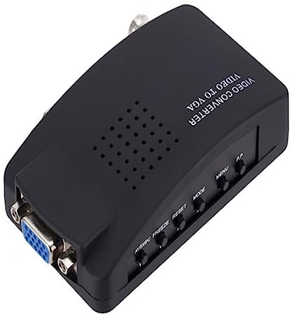 SAIZHUO Convertitore da BNC a VGA, adattatore da telecamera CCTV a TV con ingresso video S, supporta PAL/NTSC per DVR e lettore DVD
