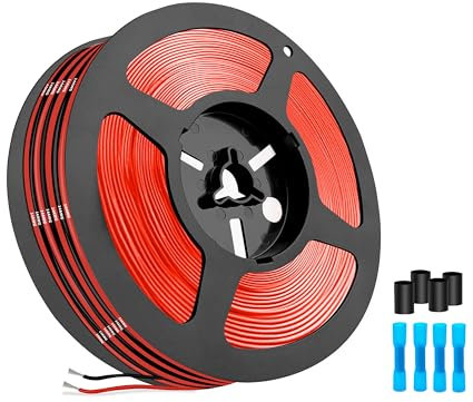 Flexible Silikon-Elektronikdraht-THUN-CT 2,07 mm² 14AWG-6m(3 Meter schwarz und 3 Meter rot) mit niedrigem Widerstand und hoher Temperaturbeständigkeit