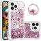 Ysnzaq Liquid Case for Apple iPhone 15 Plus 6.7, Soft Silicone TPU Glitter Cover Bling Sparkle Quicksand Flowing Shockproof with Kickstand Case for Apple iPhone 15 Plus.YBZ Rose Gold
