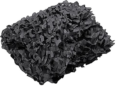 MOCNT Red de Camuflaje Negro Red de Camuflaje del Ejército Malla Camuflaje Red Caza Acampar Sombrilla Ciego Decoración Cubierta Coche Sombra Camuflaje Protección 4m x 6m