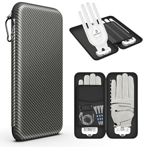 Lerpwige Golf Glove Case Golf Glove Box with Glove Holder for Golf Bag Accessories Golf Storage Organizer Tee Divot Tool Golf Accessory Case Golf Bag Clip Golf Performance Glove Holder Case Golf