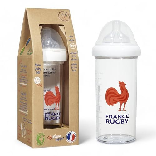 Le Biberon Français - Premium Anti-Coliques Biberon 360ml à Col Large 6 Mois et Plus - Léger et Durable - Tétine à 3 Vitesses en Silicone Pur - BPA, BPS, BPF Free