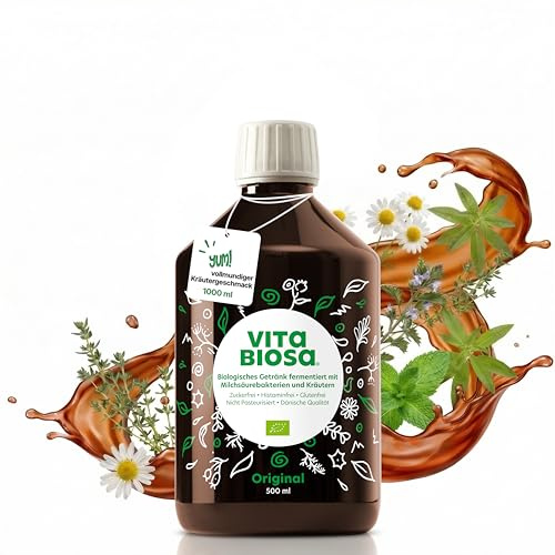 Vita Biosa Original 500 ml in Bio Qualität - Fermentgetränk mit Milchsäurebakterien aus 19 Kräutern - Mikroorganismen für ein gutes Bauchgefühl - Zutaten aus kontrolliert biologischem Anbau (kbA)