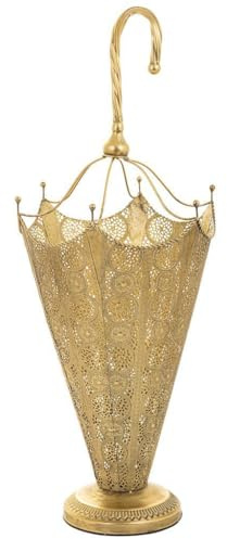 Porte-parapluie en métal doré 34x29x81h