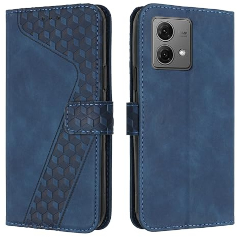 OKZone Funda para Motorola Moto G84, PU Cuero Flip Carcasa Fundas Móvil de Tapa Libro Caso Piel PU para Motorola Moto G84, Billetera Tarjetero Case Telefono Cubrir Móvil Phone Cover (Azul)
