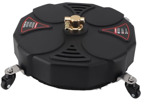 Limpiador de Superficies para Lavadora a Presión de 13 Pulgadas con 4 Ruedas Acero Inoxidable Latón ABS Enchufe Rápido Accesorio para Limpiador de Superficies para Lavadora a