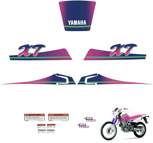 Juego de adhesivos para moto, compatibles con Yamaha XT600E 3TB 1990, 1991, 1992, 1993, 1994, 1995, color morado y verde