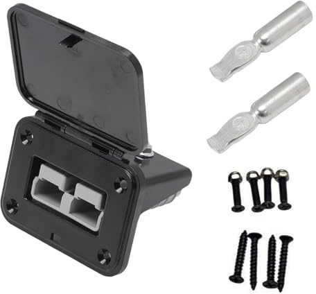 JOYOLA 120A für Anderson-Stecker Unterputz Einbaurahmen mit Abdeckung, Unterputz-Halterung für Anderson-Steckverbinder, Anderson-Stecker Unterputz Einbaurahmen für Auto Wohnmobil Wohnwagen Motorrad
