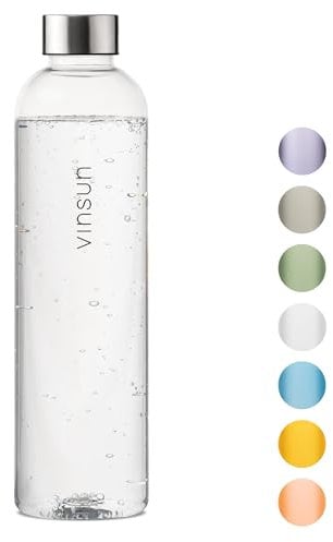 VINSUN Gourde 1l - Réutilisable, Sans BPA, Tritan, Étanche, Convient aux Boissons Gazeuses - Bouteille d'Eau pour Sport, Camping, École, Randonnée, Yoga, Bureau, Gym