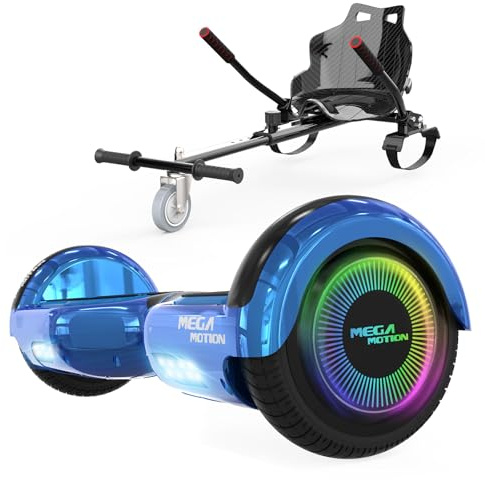 MEGA MOTION 6.5 Zoll Hoverboards mit Sitz für Kinder, Geschenk für Kinder, mit Bluetooth-Lautsprecher-leistungsstarkem Motor, mit LED-Leuchten