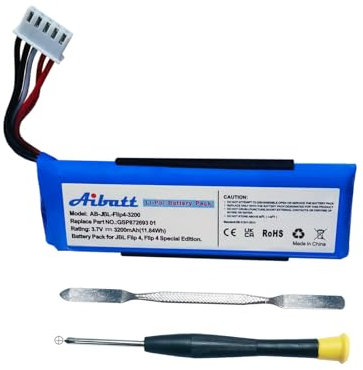 Aibatt Batteria di ricambio per JBL Flip 4, Flip 4 Special Edition, ricambio per JBL GSP872693 01 (3,7 V/Li-Polymer)