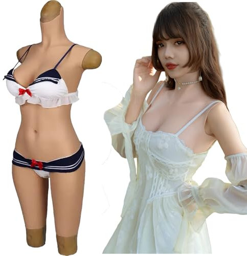 Silikon-Bodysuit FüR MäNner Und Frauen, Realistischer KüNstlicher Busen, Knielanger Brustpanzer füR Transgender-Drag-Queen,Color 3,UpgradedB Dup