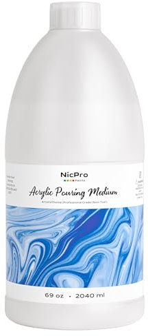 Nicpro Medium Per Acrilico Fluido Da 2040 Ml, Diluente Per Pittura Acrilica, Flusso Medio, Migliora La Consistenza Del Flusso
