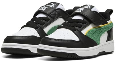 PUMA Rebound V6 LO SUPER AC+ PS Sneaker, White-Archive Green Black, 21 EU