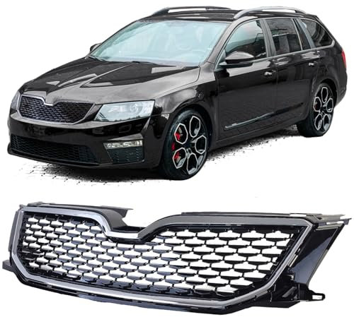 Sport Kühlergrill Schwarz Chrom passt für Skoda Octavia 5E Vorfacelift 12-17