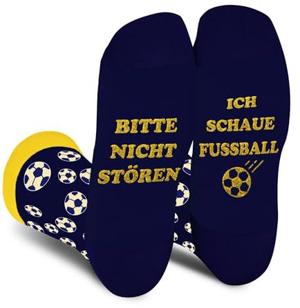 Lustige Fußball Socken Herren Papa Jungen - ICH SCHAUE FUSSBALLSocken Bunte Lustig Motiv Coole Verrückte Vatertagsgeschenke Ostern Witzige Gamer Geschenke Weihnachten Geschenkideen