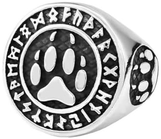 Gu Feng Edelstahl Schmuck Vintage Jungfrau Buchstabe Titan Stahl Ring Persönlichkeit Bär Klaue Herren Ring