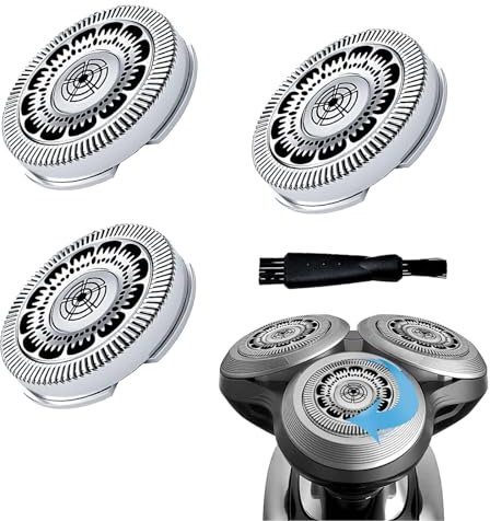 Cosmeria SH90 Ersatz-Scherkopf für Philips Series 9000 Rasierer, Kompatibel mit Series 9000(9XXX), Ersatzklingen für Philips Herrenrasierer mit Reinigungsbürste
