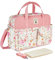SONARIN Sac à Langer Multifonctionnel Grande Capacité, Imperméable avec Bandoulière et Matelas à Langer - Sac de Maternité et de Voyage (Rose-Fleur)