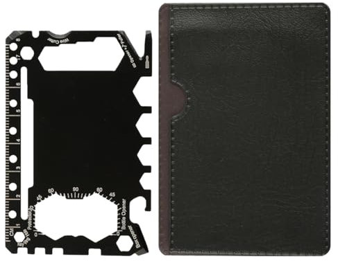 Lotsdonxia Outdoor Mini 46-in-1 Multitool Card – Compact Stainless Steel Gadget with Screwdrivers, Ruler, Bottle Opener Multi-Function Tool for Camping and Hiking (Black)